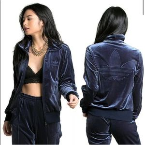 adidas Navy Blue Velour Jacket